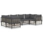 vidaXL 6-tlg. Garten-Lounge-Set mit Kissen Anthrazit Poly Rattan vidaXL 6-tlg. Garten-Lounge-Set mit Kissen Anthrazit Poly Rattan