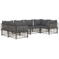 vidaXL 6-tlg. Garten-Lounge-Set mit Kissen Anthrazit Poly Rattan vidaXL 6-tlg. Garten-Lounge-Set mit Kissen Anthrazit Poly Rattan