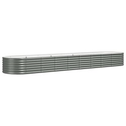 vidaXL Hochbeet Pulverbeschichteter Stahl 368x80x36 cm Grau