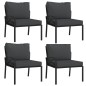 vidaXL 11-tlg. Garten-Lounge-Set mit Grauen Kissen Stahl