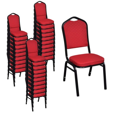 vidaXL Esszimmerstühle 30 Stk. Stoff Rot 