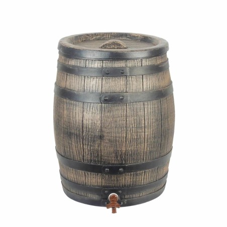 Nature Regentonne mit Holzoptik 50 L 38 x 49,5 cm Braun  