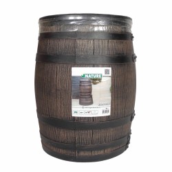 Nature Regentonne mit Holzoptik 50 L 38 x 49,5 cm Braun  