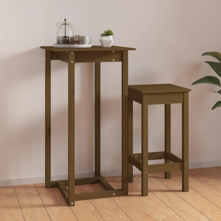 vidaXL Bartisch Honigbraun 60x60x110 cm Massivholz Kiefer