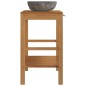 vidaXL Waschtisch Massivholz Teak mit Waschbecken aus Flussstein vidaXL Waschtisch Massivholz Teak mit Waschbecken aus Flussstein