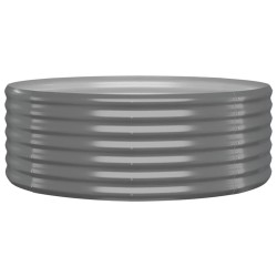 vidaXL Hochbeet Pulverbeschichteter Stahl 100x100x36 cm Grau