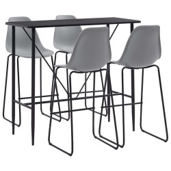 5-tlg. Bar-Set Kunststoff Grau