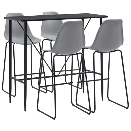5-tlg. Bar-Set Kunststoff Grau