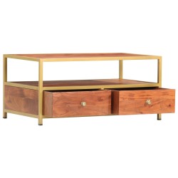 vidaXL Couchtisch 90 x 50 x 40 cm Massivholz Akazie