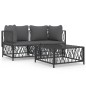vidaXL 3-tlg. Garten-Lounge-Set mit Kissen Anthrazit Stahl vidaXL 3-tlg. Garten-Lounge-Set mit Kissen Anthrazit Stahl