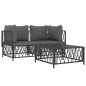 vidaXL 3-tlg. Garten-Lounge-Set mit Kissen Anthrazit Stahl vidaXL 3-tlg. Garten-Lounge-Set mit Kissen Anthrazit Stahl