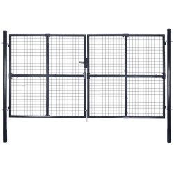 vidaXL Mesh-Gartentor Verzinkter Stahl 289 x 175 cm Grau