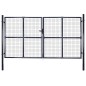 vidaXL Mesh-Gartentor Verzinkter Stahl 289 x 175 cm Grau vidaXL Mesh-Gartentor Verzinkter Stahl 289 x 175 cm Grau