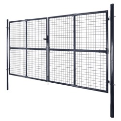 vidaXL Mesh-Gartentor Verzinkter Stahl 289 x 175 cm Grau