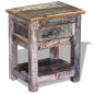 vidaXL Beistelltisch mit 1 Schublade Altholz Massiv 43x33x51 cm vidaXL Beistelltisch mit 1 Schublade Altholz Massiv 43x33x51 cm