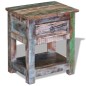 vidaXL Beistelltisch mit 1 Schublade Altholz Massiv 43x33x51 cm vidaXL Beistelltisch mit 1 Schublade Altholz Massiv 43x33x51 cm