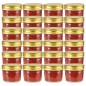 vidaXL Marmeladengläser mit goldenen Deckeln 24 Stk. 110 ml vidaXL Marmeladengläser mit goldenen Deckeln 24 Stk. 110 ml