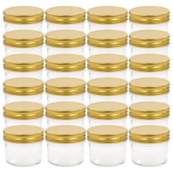 vidaXL Marmeladengläser mit goldenen Deckeln 24 Stk. 110 ml