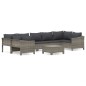 vidaXL 8-tlg. Garten-Lounge-Set mit Kissen Grau Poly Rattan vidaXL 8-tlg. Garten-Lounge-Set mit Kissen Grau Poly Rattan