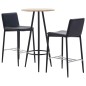 3-tlg. Bar-Set Kunstleder Schwarz 3-tlg. Bar-Set Kunstleder Schwarz