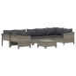 vidaXL 8-tlg. Garten-Lounge-Set mit Kissen Grau Poly Rattan vidaXL 8-tlg. Garten-Lounge-Set mit Kissen Grau Poly Rattan
