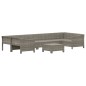 vidaXL 8-tlg. Garten-Lounge-Set mit Kissen Grau Poly Rattan vidaXL 8-tlg. Garten-Lounge-Set mit Kissen Grau Poly Rattan