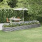 vidaXL Hochbeet Pulverbeschichteter Stahl 396x100x36 cm Silbern vidaXL Hochbeet Pulverbeschichteter Stahl 396x100x36 cm Silbern