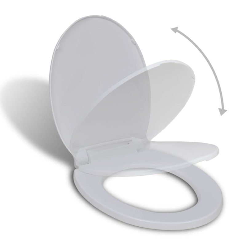 vidaXL Toilettensitz mit Absenkautomatik Weiß Oval vidaXL Toilettensitz mit Absenkautomatik Weiß Oval