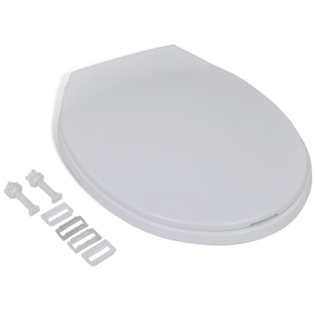 vidaXL Toilettensitz mit Absenkautomatik Weiß Oval