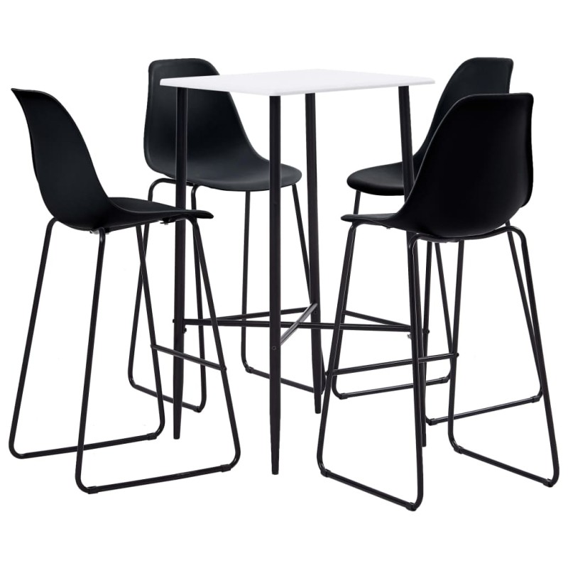 vidaXL 5-tlg. Bar-Set Kunststoff Schwarz vidaXL 5-tlg. Bar-Set Kunststoff Schwarz