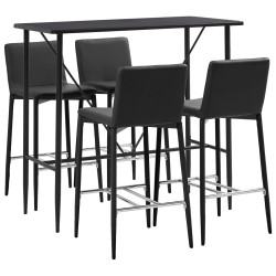 5-tlg. Bar-Set Kunstleder Schwarz
