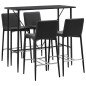 5-tlg. Bar-Set Kunstleder Schwarz 5-tlg. Bar-Set Kunstleder Schwarz