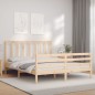 vidaXL Massivholzbett mit Kopfteil vidaXL Massivholzbett mit Kopfteil
