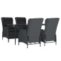 vidaXL 5-tlg. Garten-Essgruppe Dunkelgrau Poly Rattan vidaXL 5-tlg. Garten-Essgruppe Dunkelgrau Poly Rattan