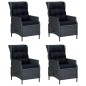 vidaXL 5-tlg. Garten-Essgruppe Dunkelgrau Poly Rattan vidaXL 5-tlg. Garten-Essgruppe Dunkelgrau Poly Rattan