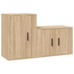 vidaXL 2-tlg. TV-Schrank-Set Sonoma-Eiche Holzwerkstoff