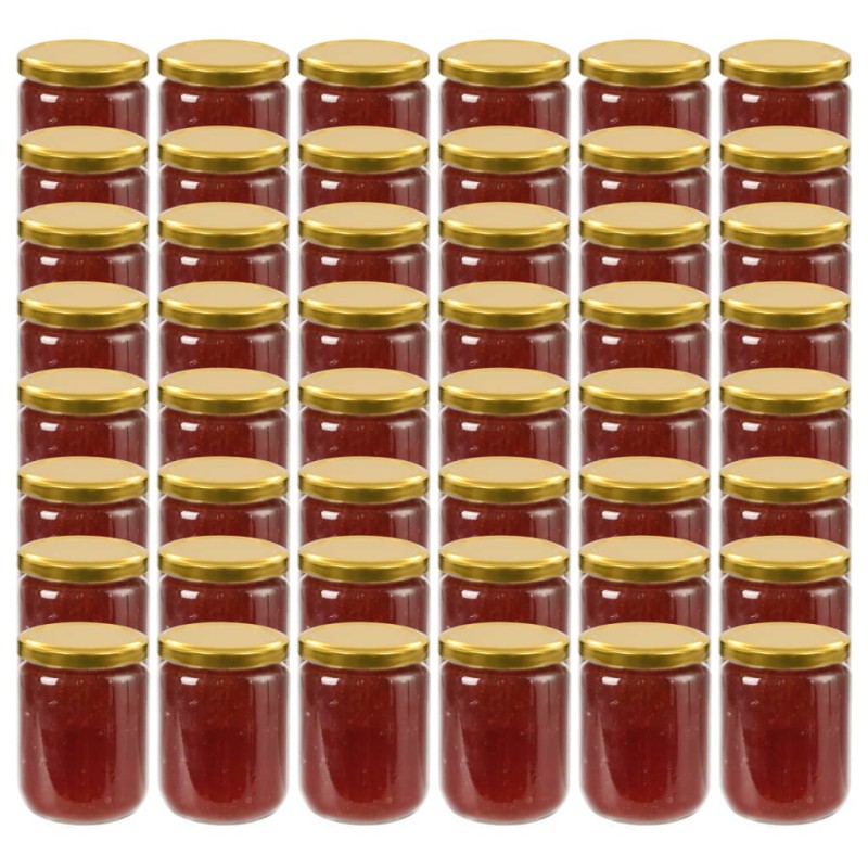 vidaXL Marmeladengläser mit Goldenem Deckel 48 Stk. 230 ml vidaXL Marmeladengläser mit Goldenem Deckel 48 Stk. 230 ml