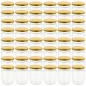 vidaXL Marmeladengläser mit Goldenem Deckel 48 Stk. 230 ml vidaXL Marmeladengläser mit Goldenem Deckel 48 Stk. 230 ml
