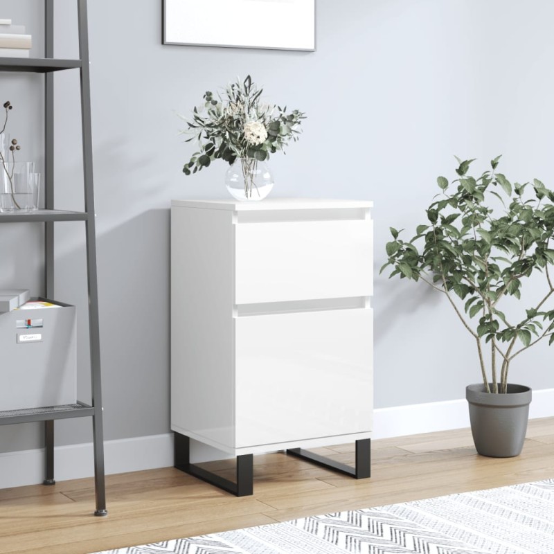 vidaXL Sideboard Hochglanz-Weiß 40x35x70 cm Holzwerkstoff vidaXL Sideboard Hochglanz-Weiß 40x35x70 cm Holzwerkstoff