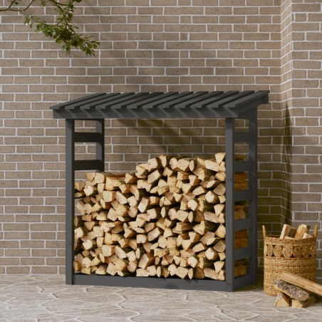 vidaXL Kaminholzregal Grau 108x64,5x110 cm Massivholz Kiefer