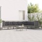 vidaXL 8-tlg. Garten-Lounge-Set mit Kissen Grau Poly Rattan vidaXL 8-tlg. Garten-Lounge-Set mit Kissen Grau Poly Rattan