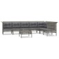 vidaXL 8-tlg. Garten-Lounge-Set mit Kissen Grau Poly Rattan vidaXL 8-tlg. Garten-Lounge-Set mit Kissen Grau Poly Rattan