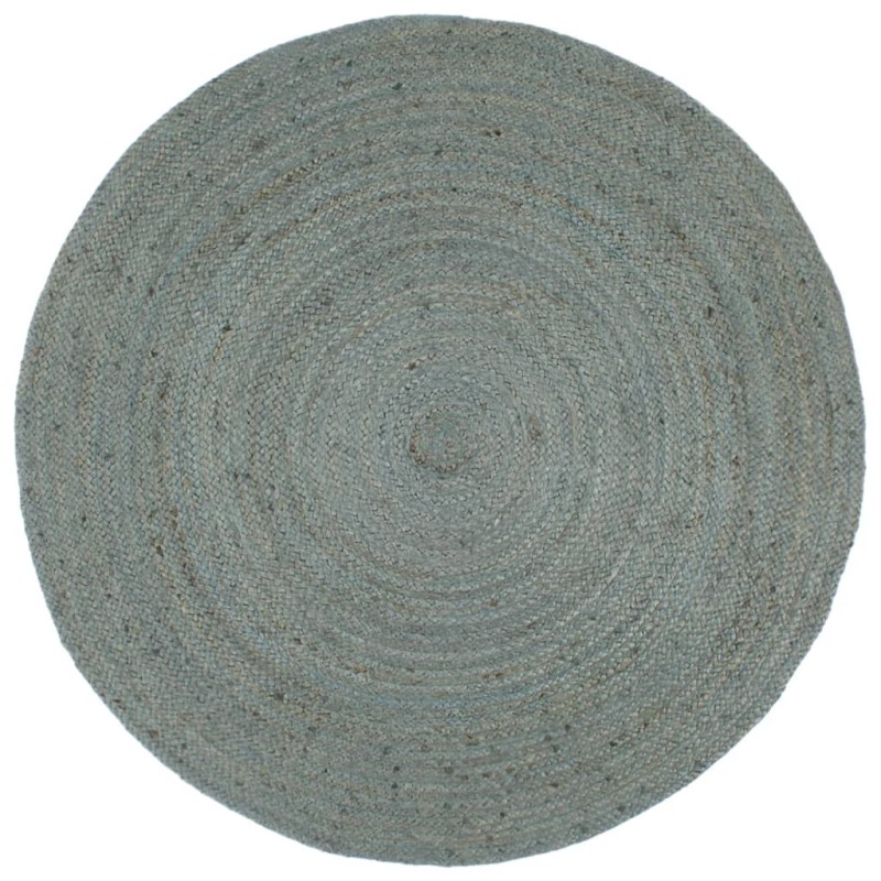 vidaXL Teppich Handgefertigt Jute Rund 240 cm Olivgrün vidaXL Teppich Handgefertigt Jute Rund 240 cm Olivgrün