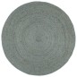 vidaXL Teppich Handgefertigt Jute Rund 240 cm Olivgrün vidaXL Teppich Handgefertigt Jute Rund 240 cm Olivgrün