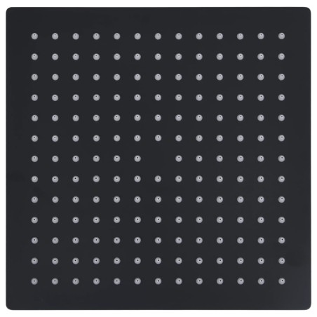 vidaXL Regenbrause Edelstahl 30x30 cm Quadrat Schwarz