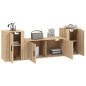 vidaXL 3-tlg. TV-Schrank-Set Sonoma-Eiche Holzwerkstoff vidaXL 3-tlg. TV-Schrank-Set Sonoma-Eiche Holzwerkstoff