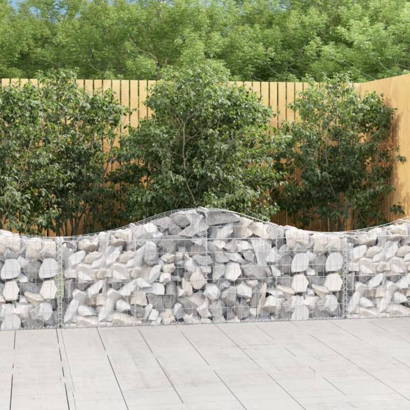 vidaXL Gabionen mit Hochbogen 10 Stk. 200x30x60/80 cm Verzinktes Eisen vidaXL Gabionen mit Hochbogen 10 Stk. 200x30x60/80 cm Verzinktes Eisen