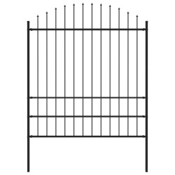 vidaXL Gartenzaun mit Speerspitzen Stahl (1,75 - 2) x 1,7 m Schwarz