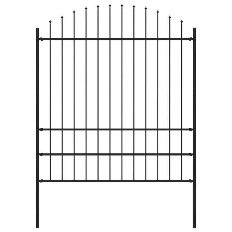 vidaXL Gartenzaun mit Speerspitzen Stahl (1,75 - 2) x 1,7 m Schwarz vidaXL Gartenzaun mit Speerspitzen Stahl (1,75 - 2) x 1,7 m Schwarz