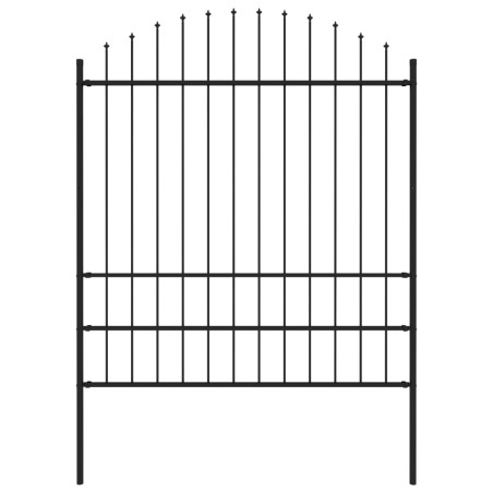 vidaXL Gartenzaun mit Speerspitzen Stahl (1,75 - 2) x 1,7 m Schwarz